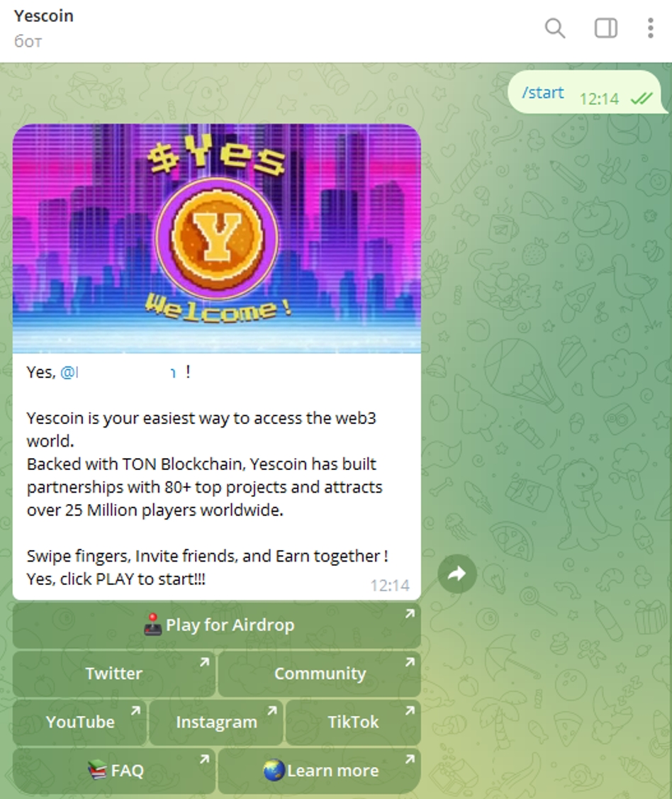 Игра тапалка Yescoin